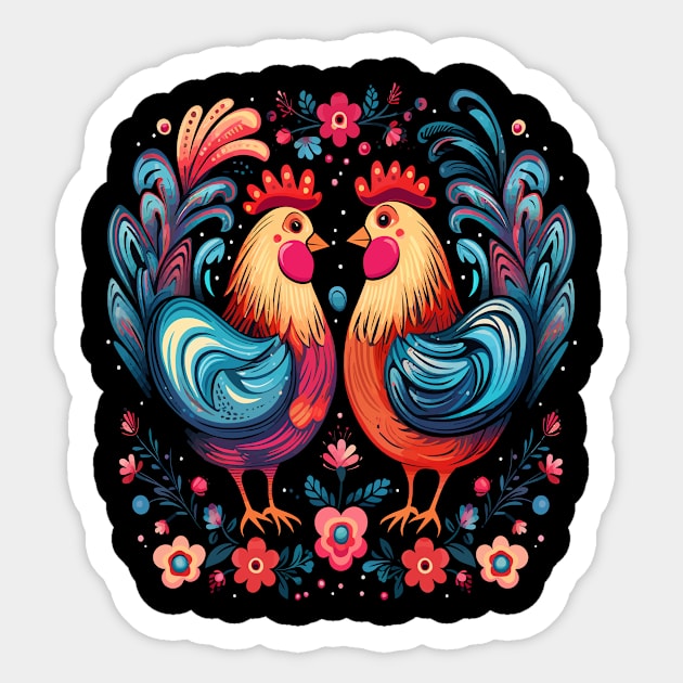 Chicken Couple Valentine Sticker by JH Mart